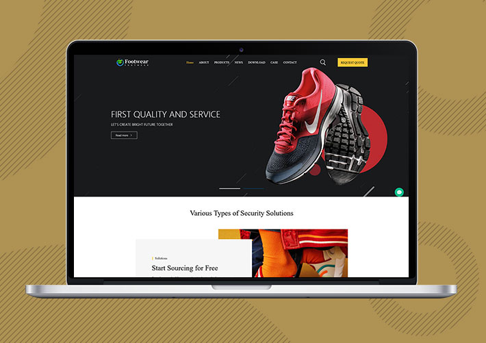 響應式鞋業外貿企業網站易優Eyoucms模板帶手機端