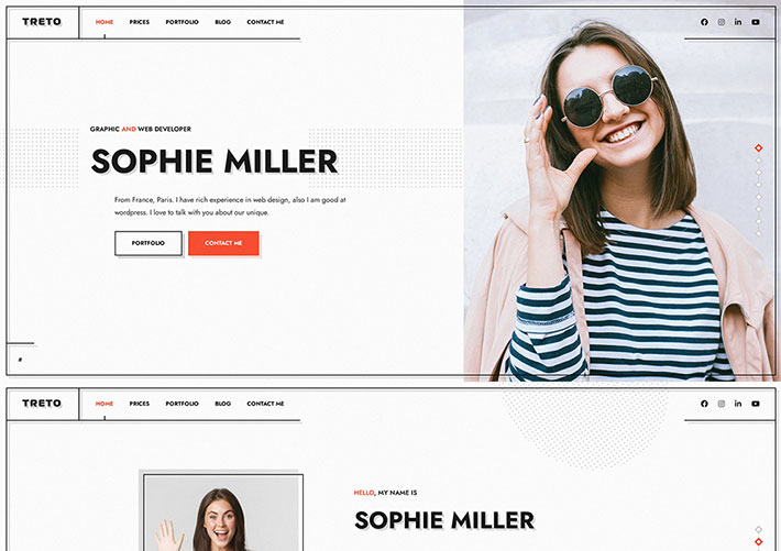 創意個人主頁WEB開發人員在線簡歷網頁HTML模板
