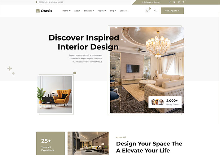 響應式室內設計服務公司HTML5網站網頁模板