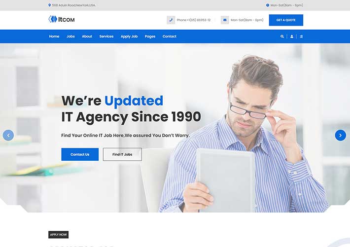 響應式獵頭公司人力資源機構工作招聘網站HTML模板