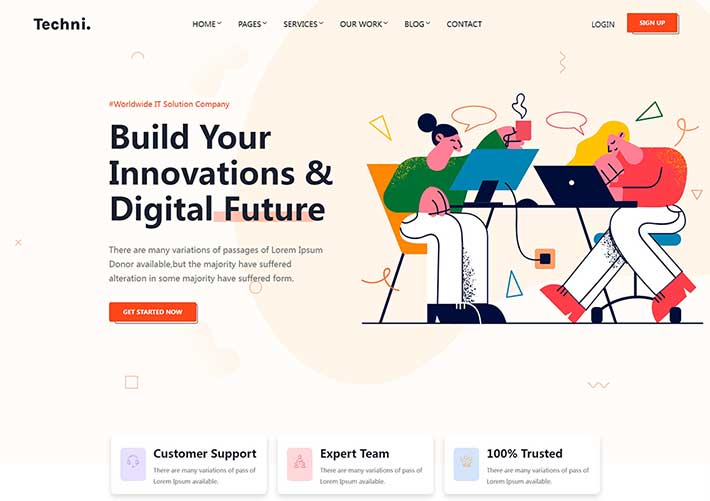 響應式軟件開發IT技術服務公司網站網頁HTML模板