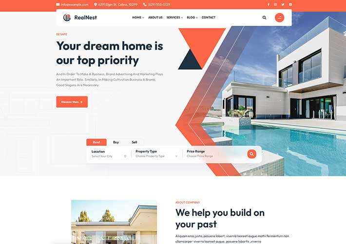 響應式Bootstrap房地產信息查詢銷售網站網頁HTML模板