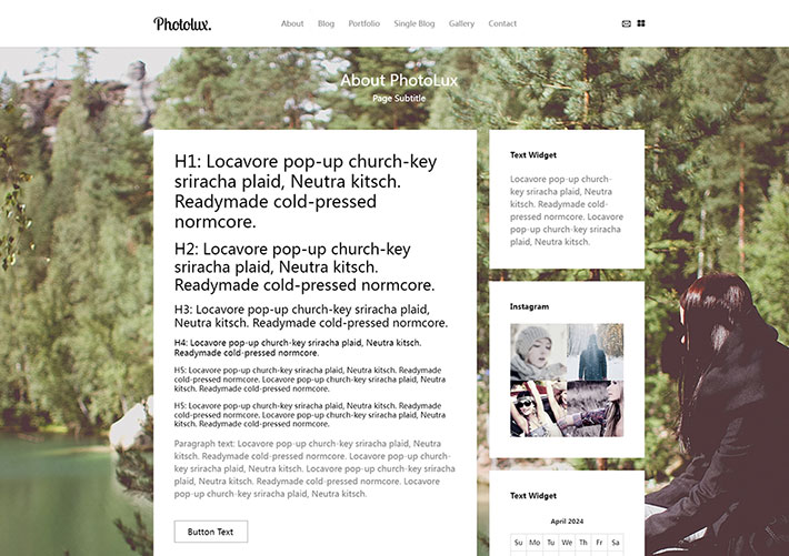 響應式個人博客網頁模板創意Bootstrap攝影網站源碼