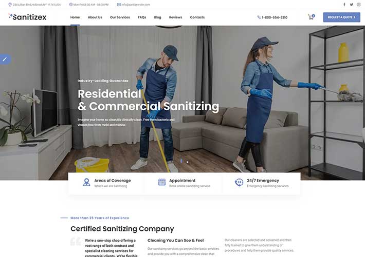 響應式蟲害控制殺毒清潔服務HTML模板公司網頁模板