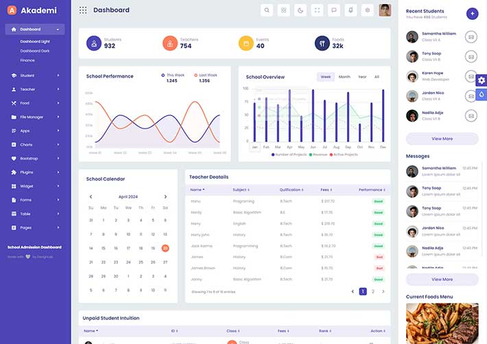 響應式學校教育網站管理系統前端網頁HTML頁面模板