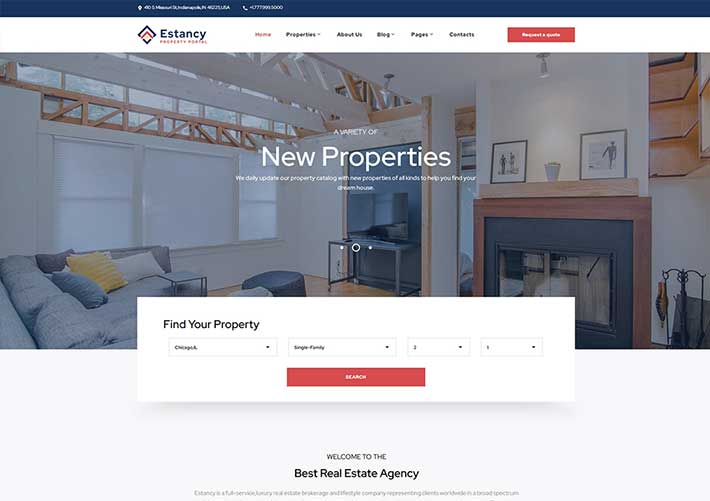 響應式房源信息發布房地產網站前端網頁HTML模板