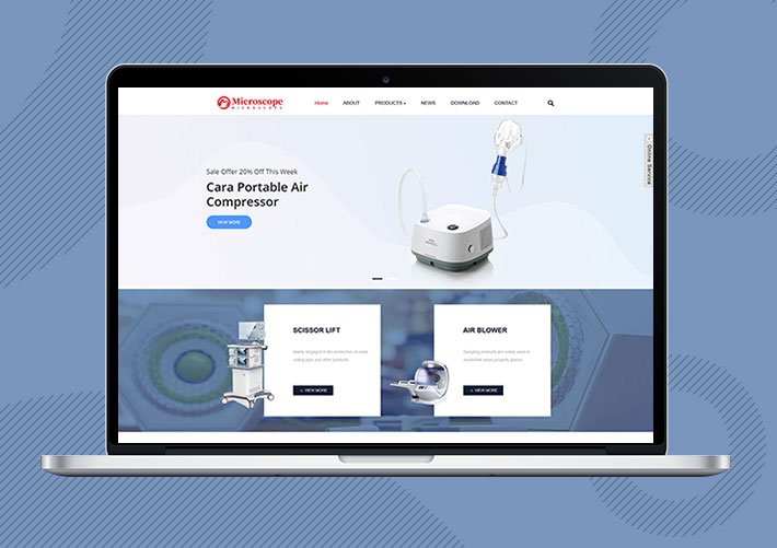 響應式醫療器械外貿企業網站易優Eyoucms模板帶手機端