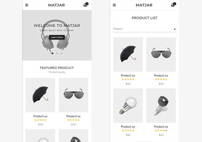 手機在線商城簡約App手機端電子商務HTML網頁界面模板
