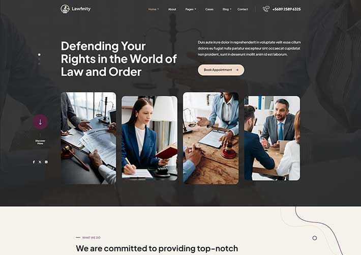 響應式法律服務機構宣傳網站網頁HTML源碼模板