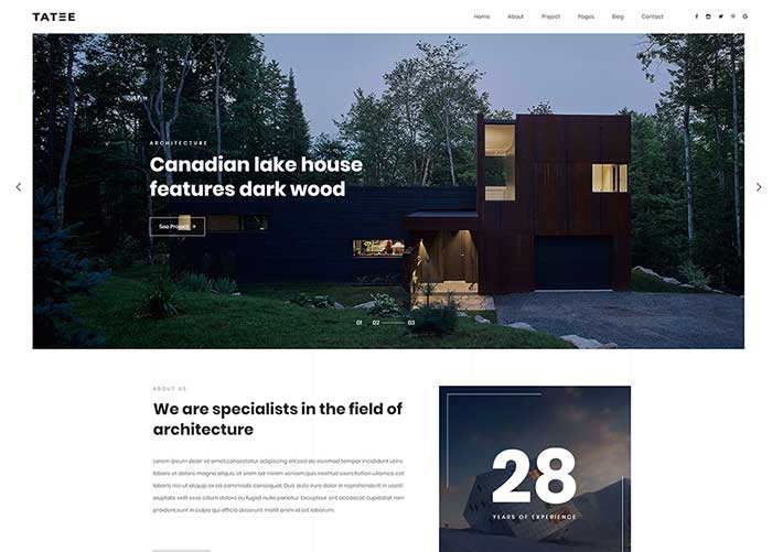 響應式黑色建筑室內設計工程業務HTML5網頁網站模板