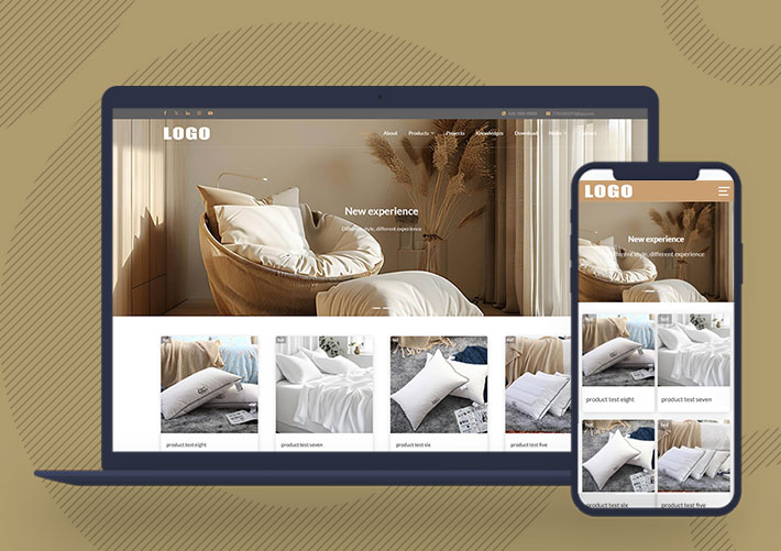酒店床上用品英文外貿企業網站cms模板自適應手機端