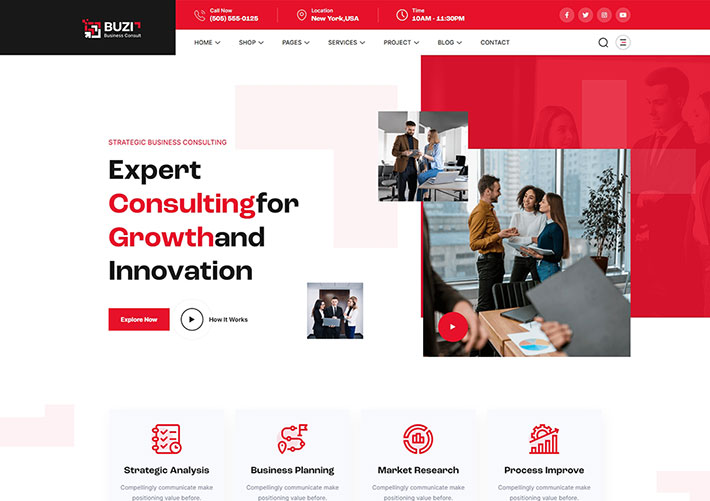 響應式通用商業咨詢金融企業網站網頁HTML源碼模板