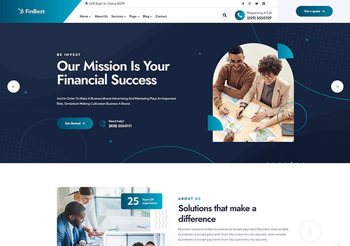 HTML5銀行金融保險行業響應式網站網頁源碼模板模板