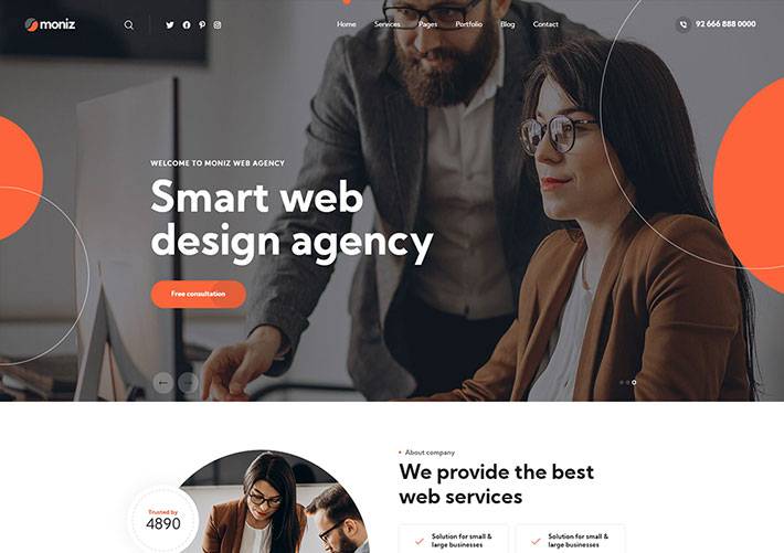 響應式web設計互聯網營銷服務公司網站網頁HTML模板