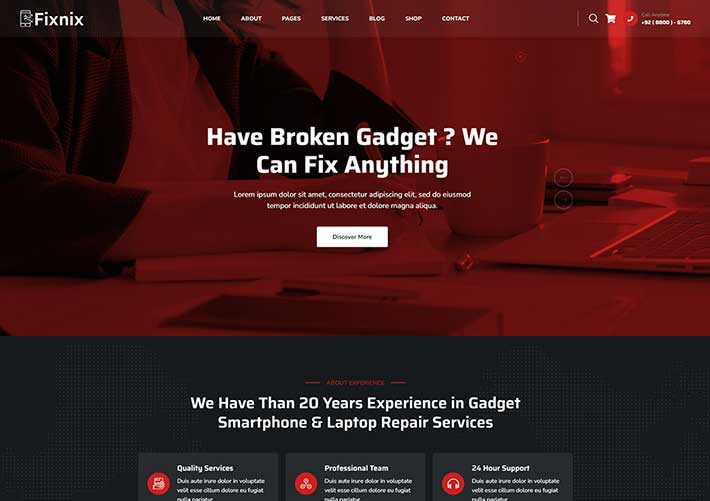 響應式電子產品維修服務企業文章HTML5網頁模板