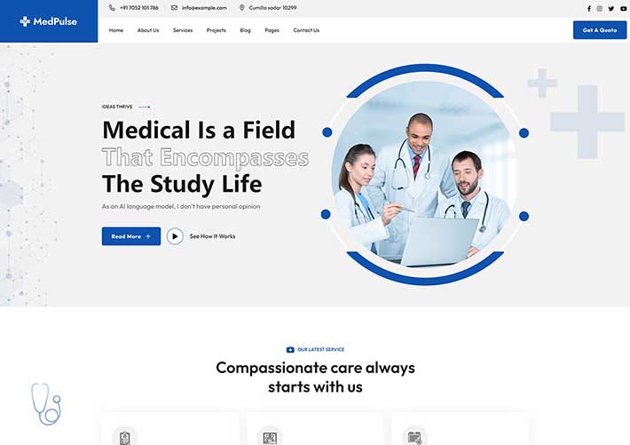 HTML5網頁健康醫療醫療行業網站Bootstrap模板源碼