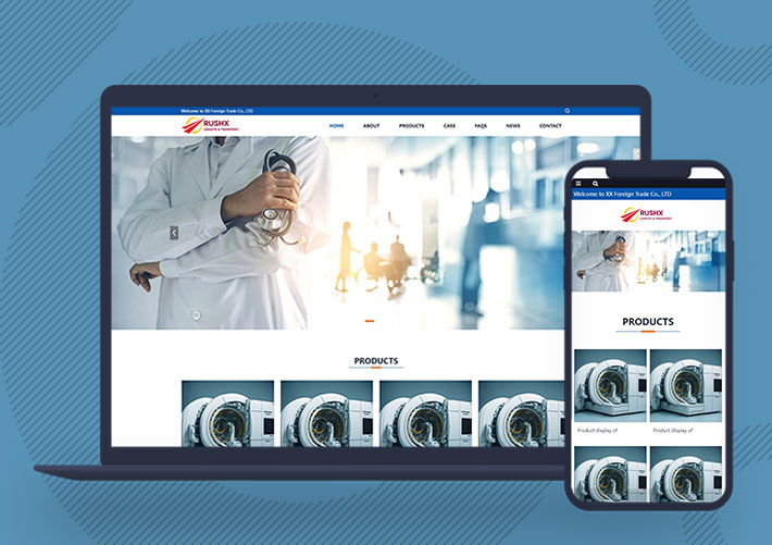 響應式英文外貿醫療設備網站cms模板自適應手機端