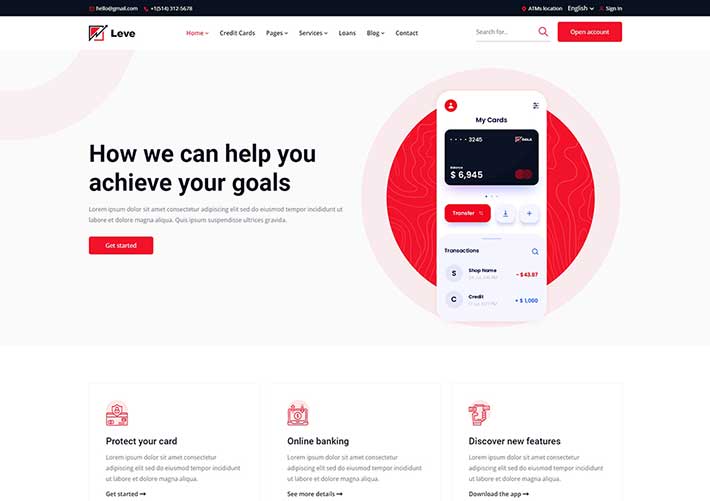 響應式多用途設計金融業務商業企業網站網頁HTML5模板