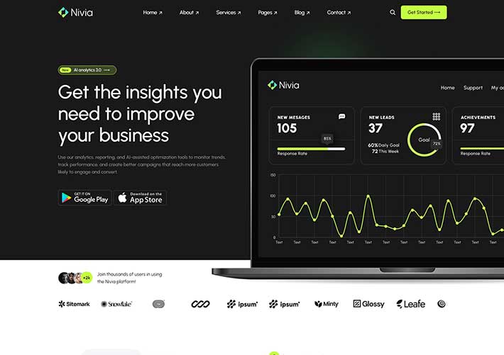 響應式營銷機構軟件開發設計企業網站網頁HTML源碼模板