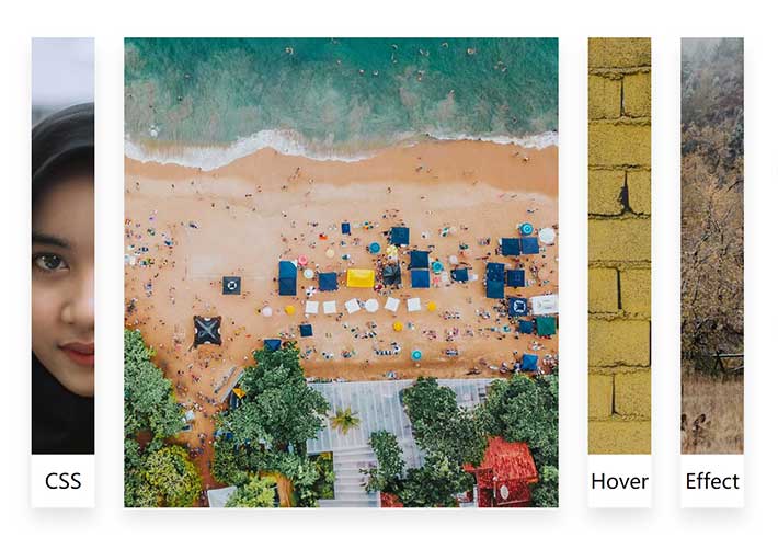 css3水平的圖片手風琴特效HTML代碼素材模板