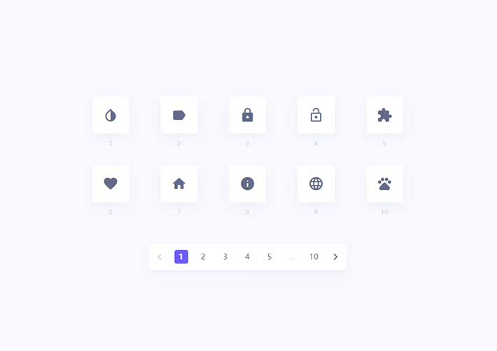 分頁樣式vue圖標列表分頁實例網頁代碼素材
