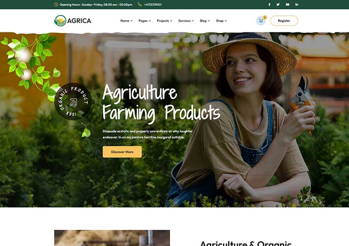 響應式有機食品農產品農業網站網頁HTML源碼模板