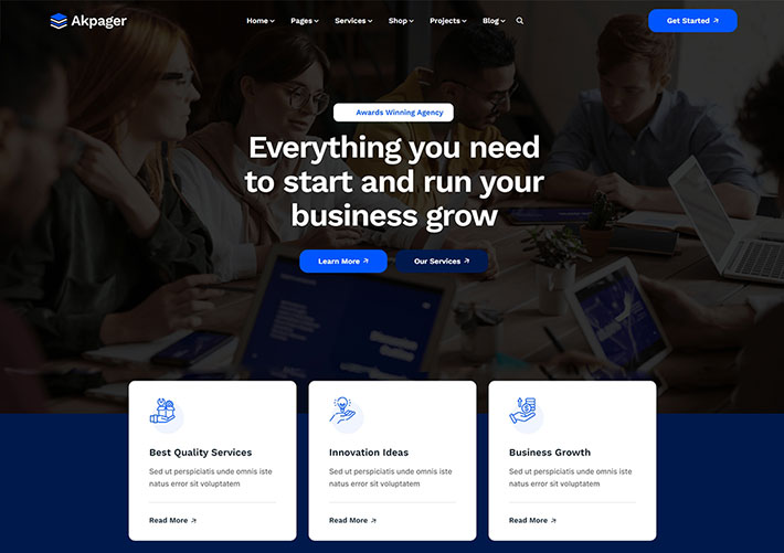 HTML5業務運營商業服務公司宣傳網站網頁模板