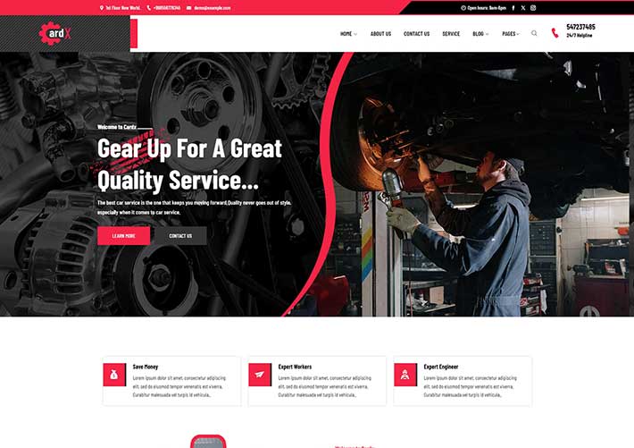 響應式HTML5汽車服務公司宣傳網站網頁源碼模板
