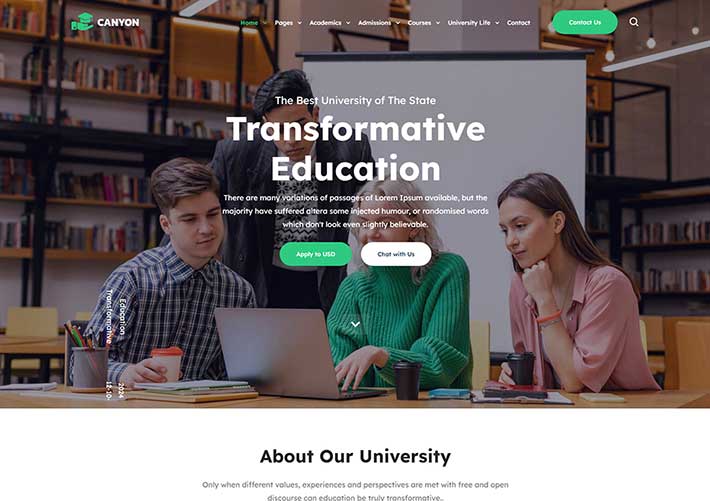 大學教育培訓在線課程網站前端網頁HTML源碼模板