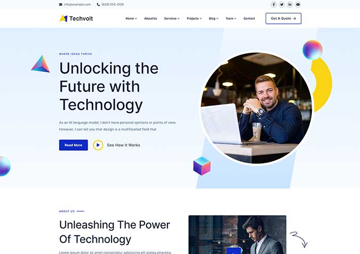 響應式IT服務技術網絡營銷企業網站網頁HTML源碼模板