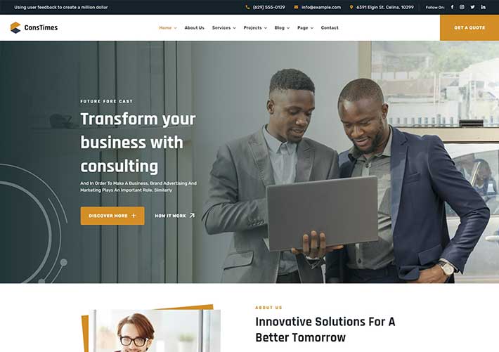 業務咨詢商業公司商業財務企業網站網頁HTML5模板