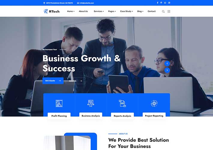 響應式IT軟件服務網絡營銷公司宣傳網站網頁HTML模板