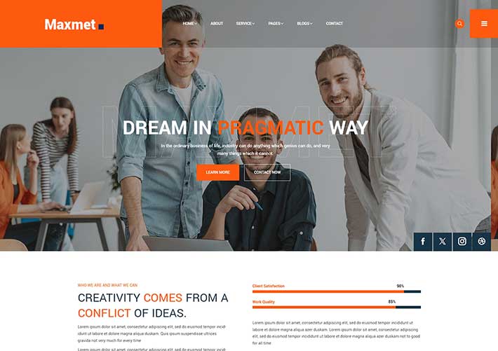 響應式數字營銷商業咨詢服務公司網站網頁HTML模板