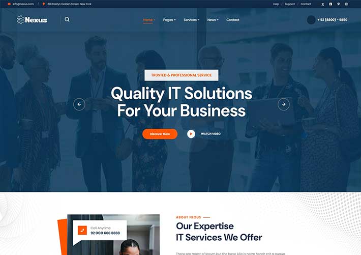 響應式網絡IT服務公司宣傳企業網站網頁HTML模板