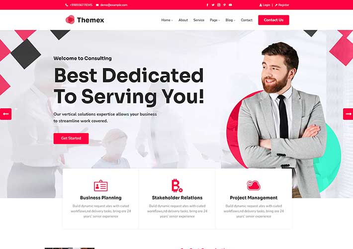 高端商業咨詢服務公司官網網站WebHTML源碼模板