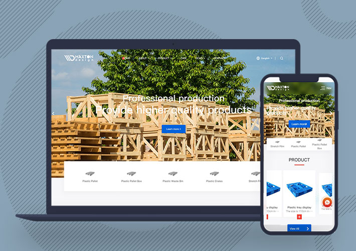 響應式托盤進出口貿易企業網站三級分類PbootCMS模板自適應手機端