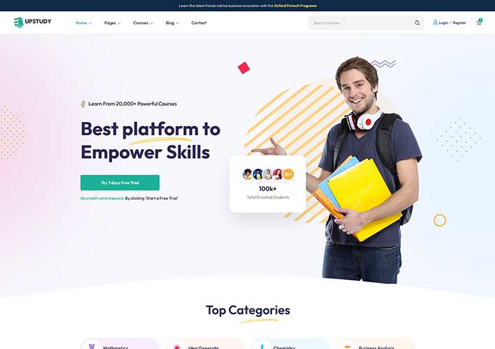 響應式教育培訓學校在線學習機構網站網頁HTML5模板