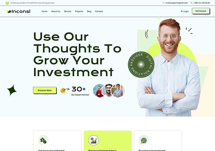 響應式商業金融投資咨詢服務公司網站網頁html模板