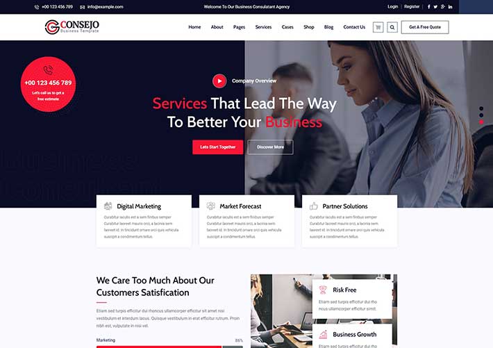 響應式通用咨詢保險商務型企業網站網頁HTML源碼模板