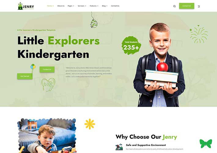 童年教育早教機構響應式網站網頁HTML5模板