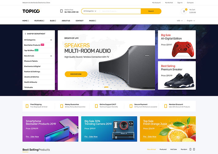 多用途web電商線上商城網站項目網頁HTML模板