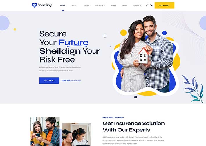 多用途通用保險商業企業官網網站模板網頁HTML源碼