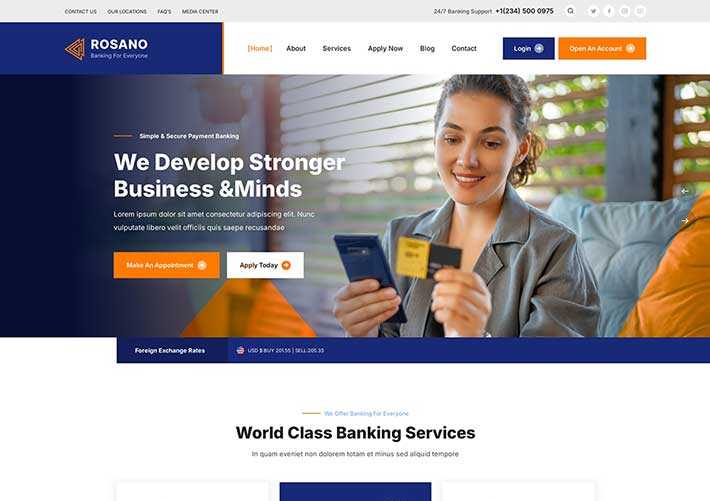 響應式創意商業咨詢金融行業網站HTML5網頁模板