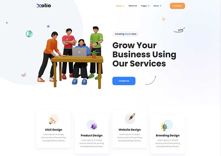 多用途數字代理創意機構顧問服務網頁HTML模板