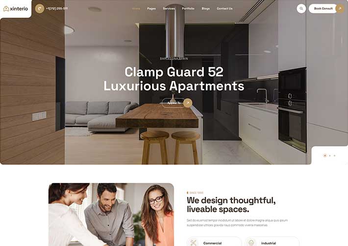 響應式室內空間設計服務公司網站網頁HTML源碼模板