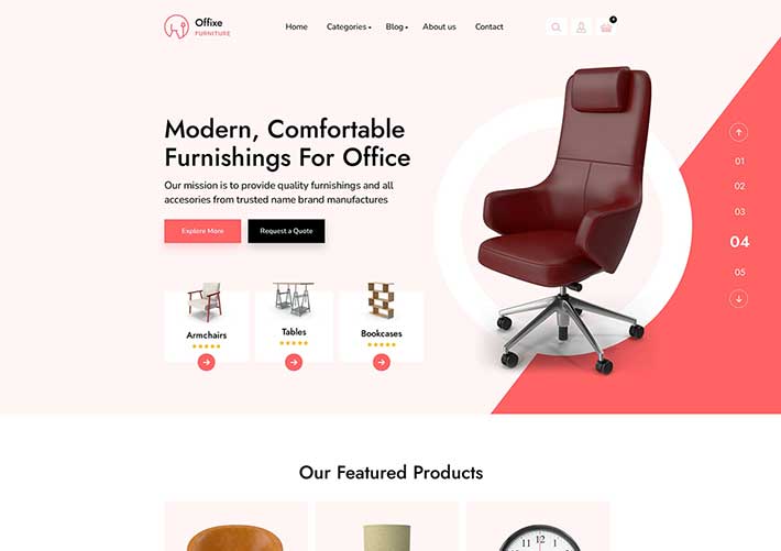 響應式家具品牌零售商電商網站HTML5網頁模板