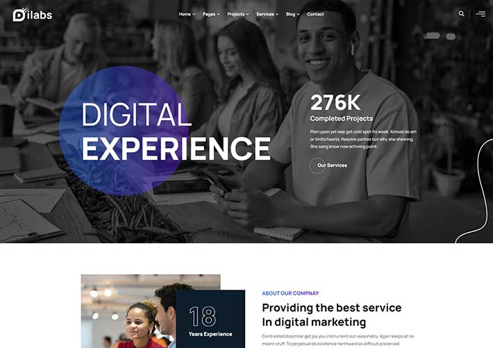 響應式現代創意數字機構軟件服務網站網頁HTML模板