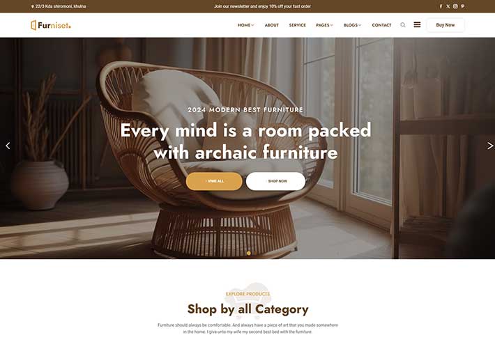 響應式HTML5家居家具在線商城網站模板