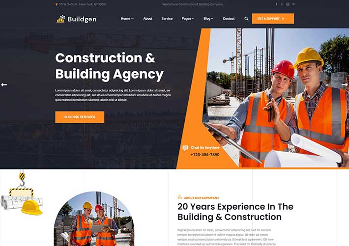 響應式HTML5現代建筑施工工程服務公司網站模板