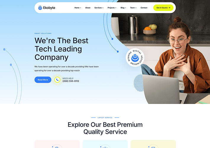 響應式互聯網IT服務技術科技網站HTML5網頁模板